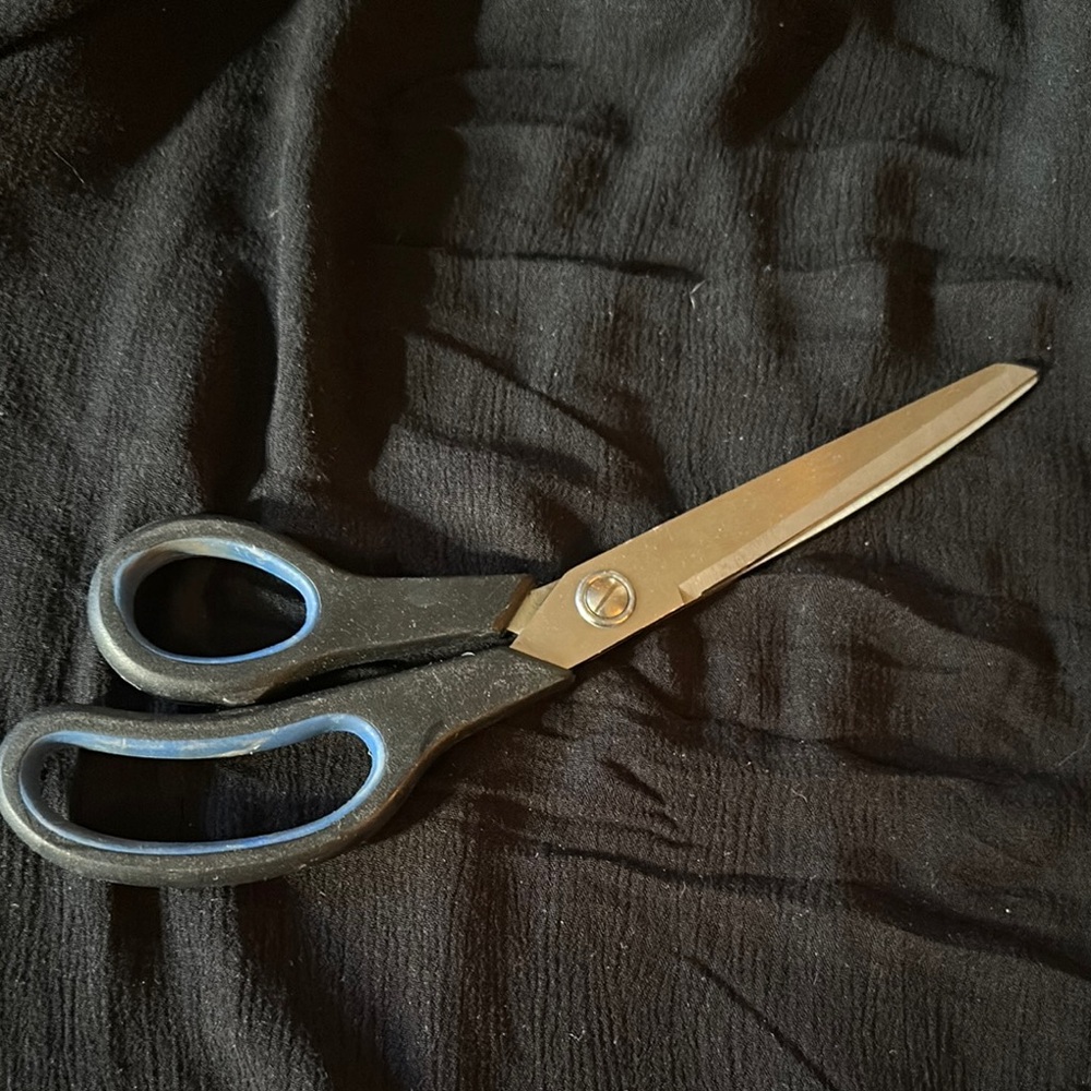 Black and Silver Scissors with Blue Accents